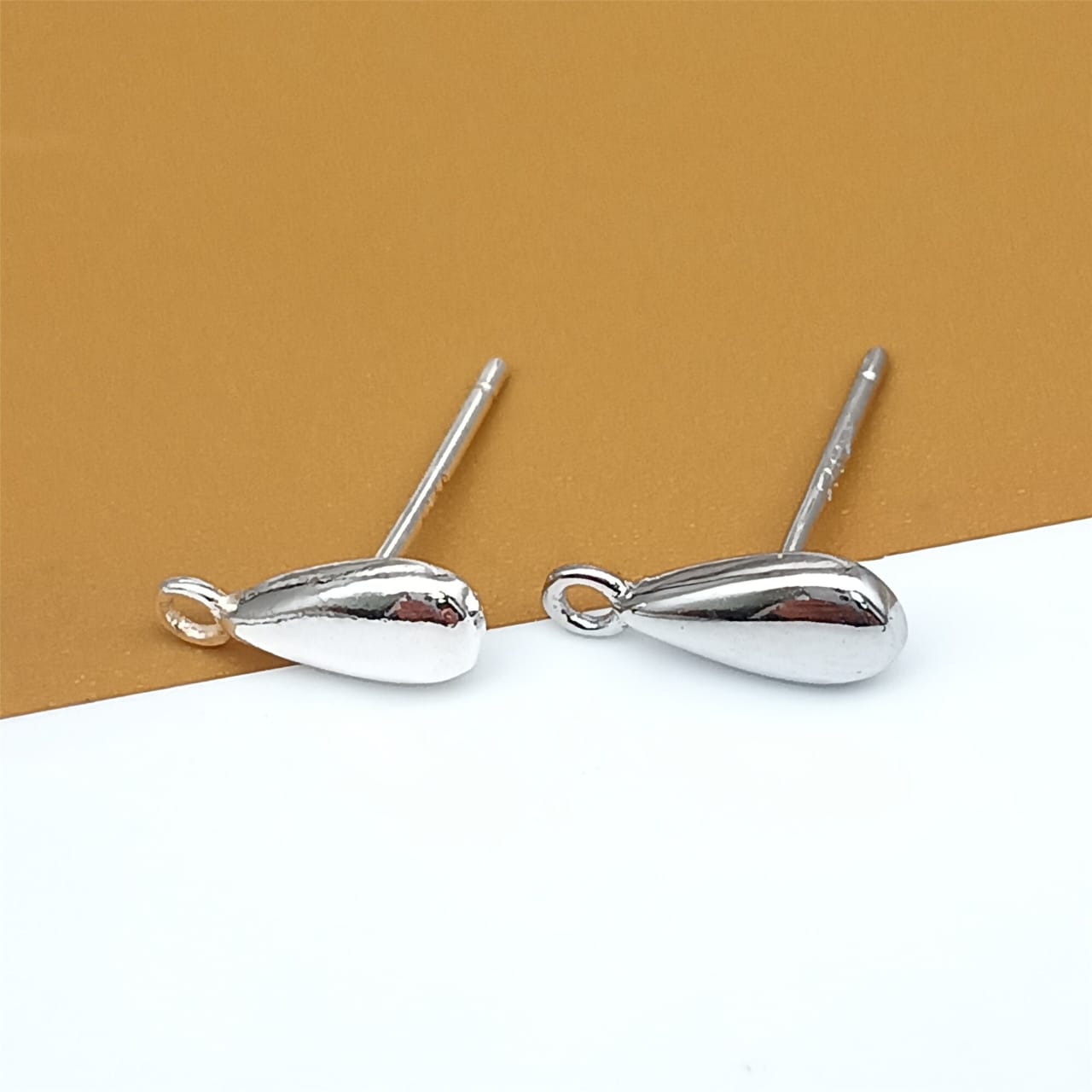 4x8mm Silver Drop Earring Posts - Silver