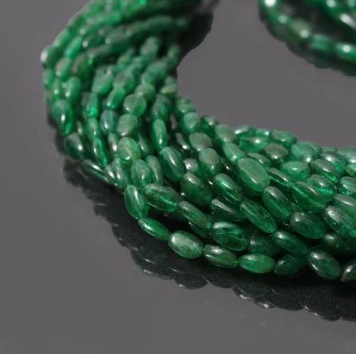 10x8-16x8mm Oval Jade Stone Beads Green - Green / Oval / 1 String