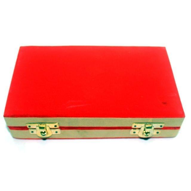 Velvet Bangle Box - Red / Wood