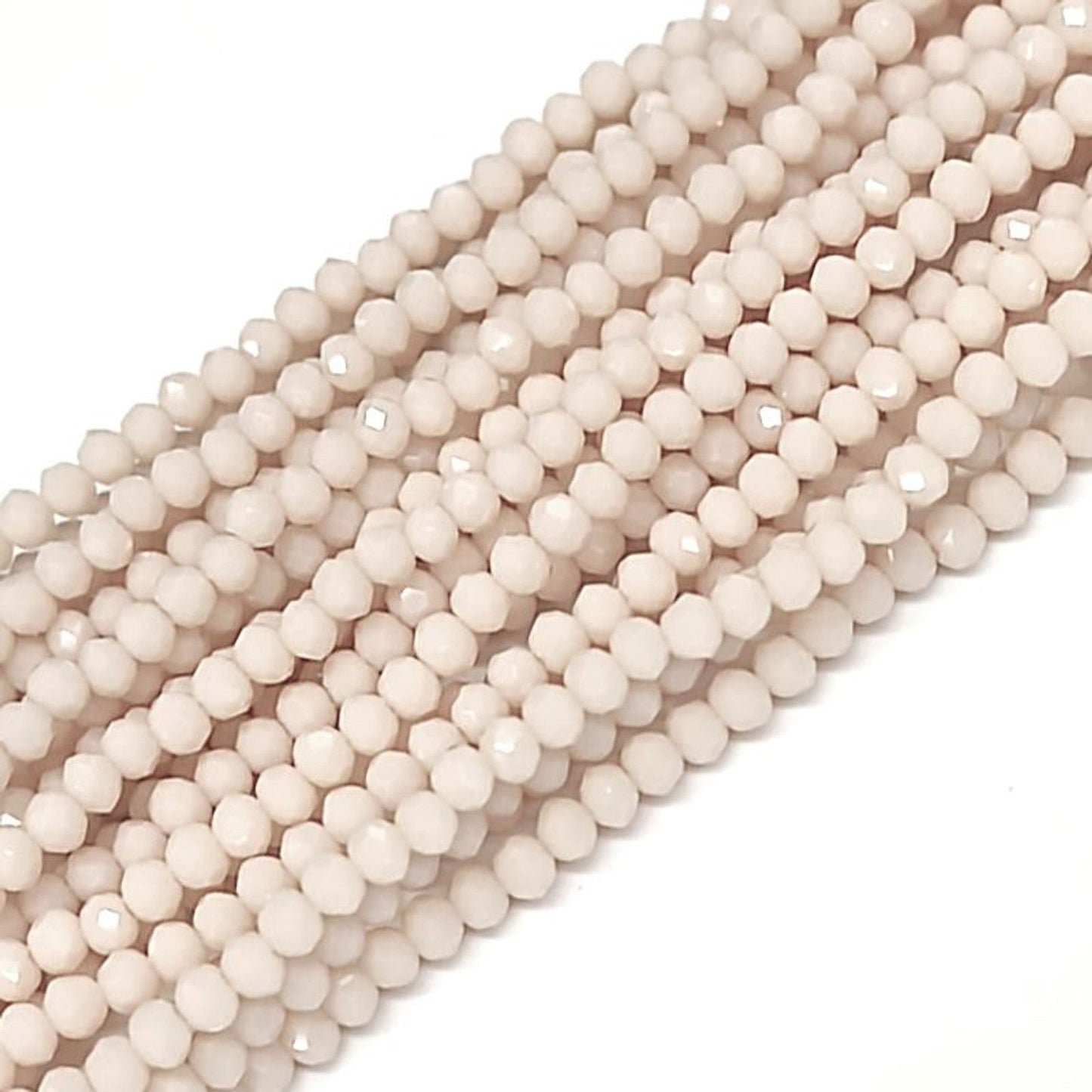 65+ Crystal Faceted RONDELLE Beads Opaque Peach 4x3mm - Peach / 4mm / Rondelle