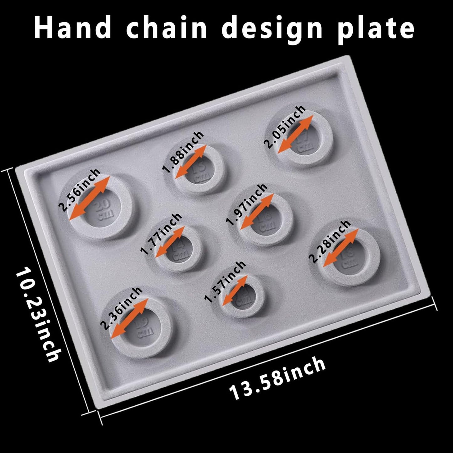 Bracelet Making Beading Board, Size 10.2x13.5Inch - Grey / Acrylic / 1 Pc