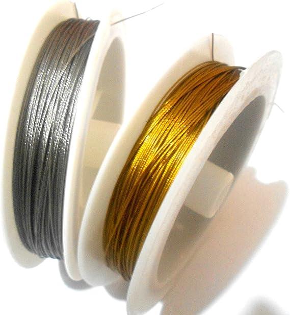 200 Mtrs Metal Beading Wire Combo Silver and Godlen 0.45mm - Golden