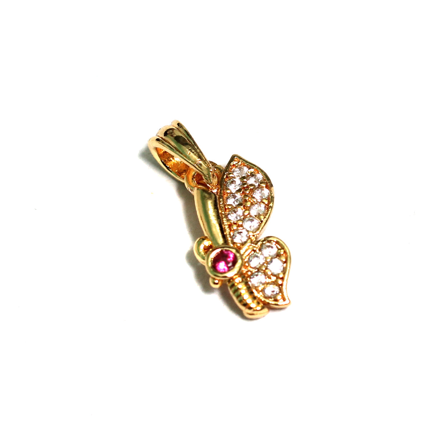 1 Pc, 15x8mm AD Charms Butterfly Golden - Golden
