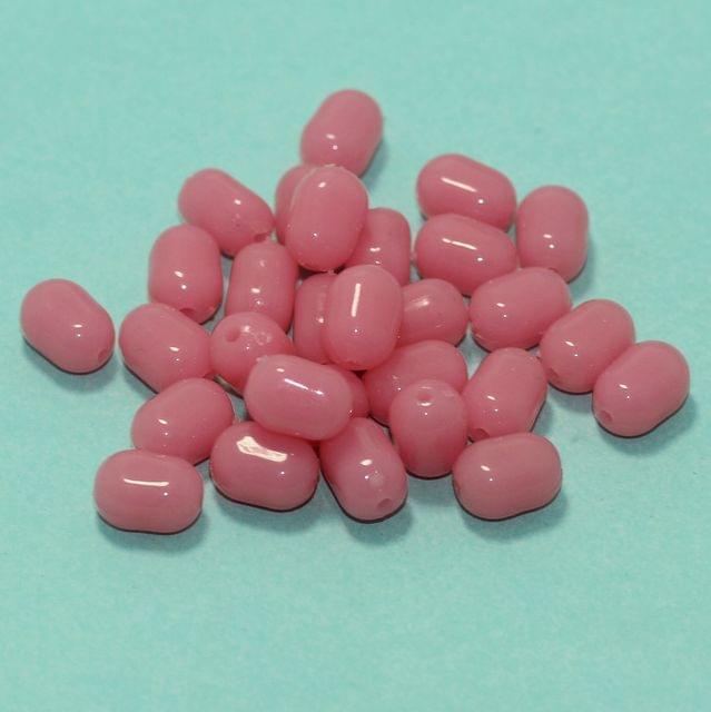 100 Pcs, 10x7mm Acrylic Tumble Beads - Pink / Acrylic / Tumble