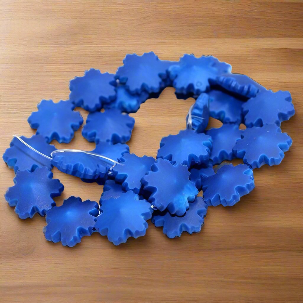 25 Neon Acrylic Flower Beads Violet 15mm - Purple / Acrylic / Other