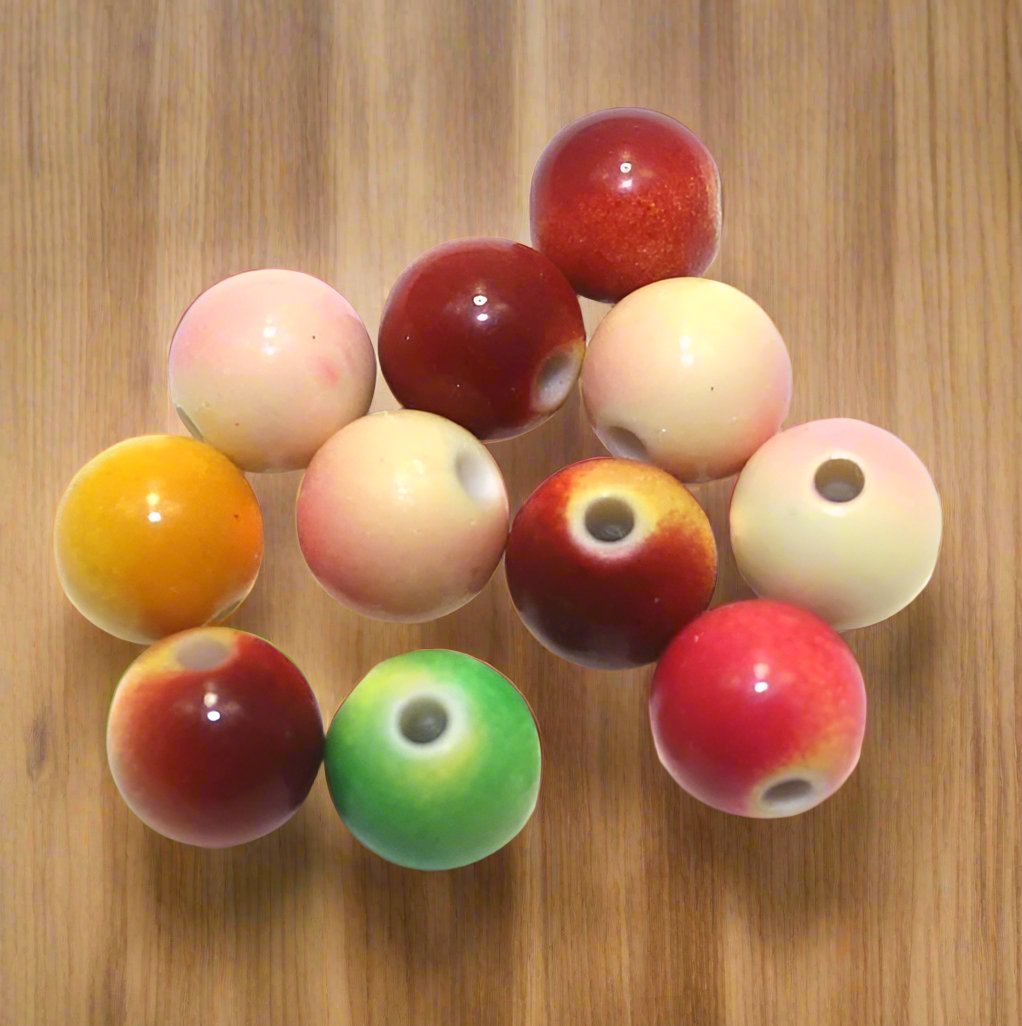 100 Pcs, 8mm Acrylic Round Beads Assorted - MultiColor / Acrylic / Round