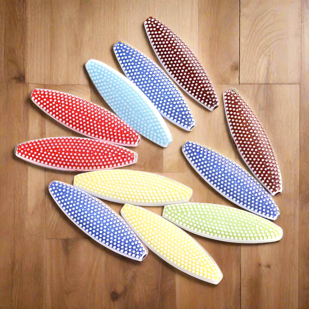 100 gm, 40x12mm Multi Color Acrylic Flat Oval Beads Assorted - MultiColor / Acrylic / Oval