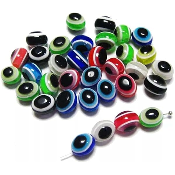 10X8mm Oval Eye Acrylic Bead MultiColor - MultiColor / Acrylic / Oval