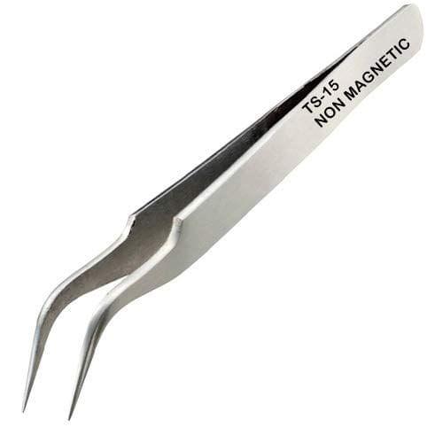 Stainless Steel Curved Tweezer - Silver / Stainless Steel / 1 Pc