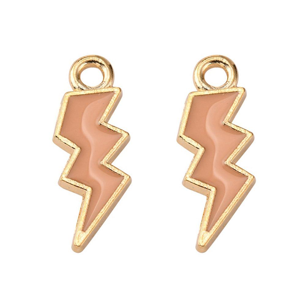 5 Pcs, 20x7mm, Alloy Enamel Charms Light Gold - Golden