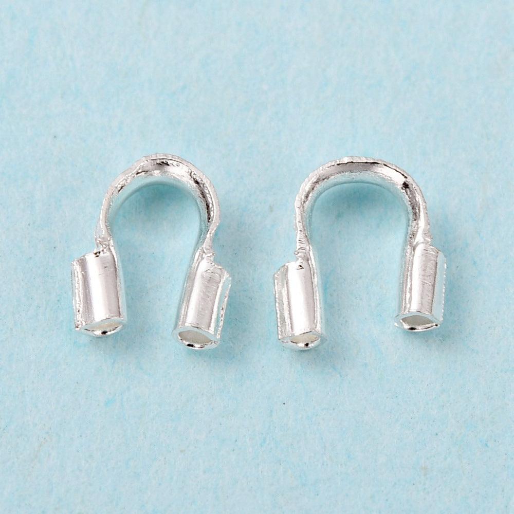 4.5x4mm, Brass Wire Guardians Crimps - Silver / Brass / 50 Pcs