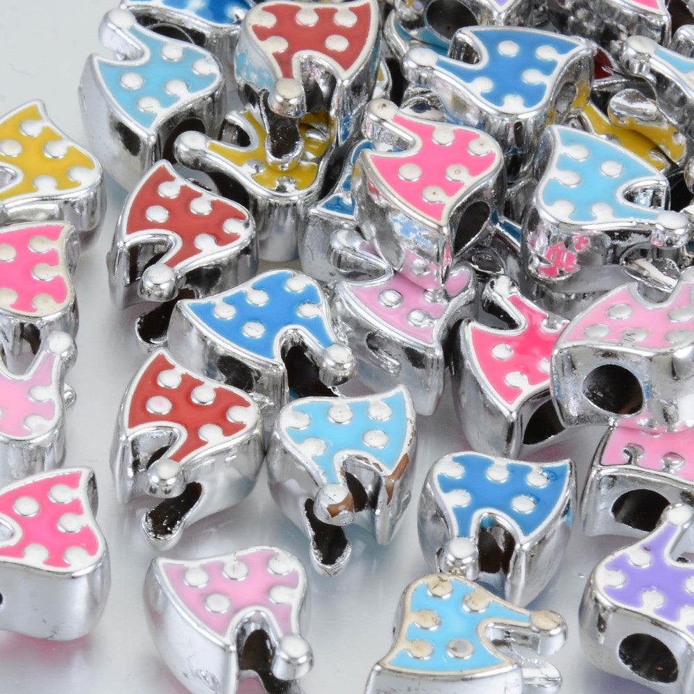 11x14x7mm, Acrylic Christmas Hat Big Hole Beads MultiColor - Acrylic / MultiColor / 20 Pcs