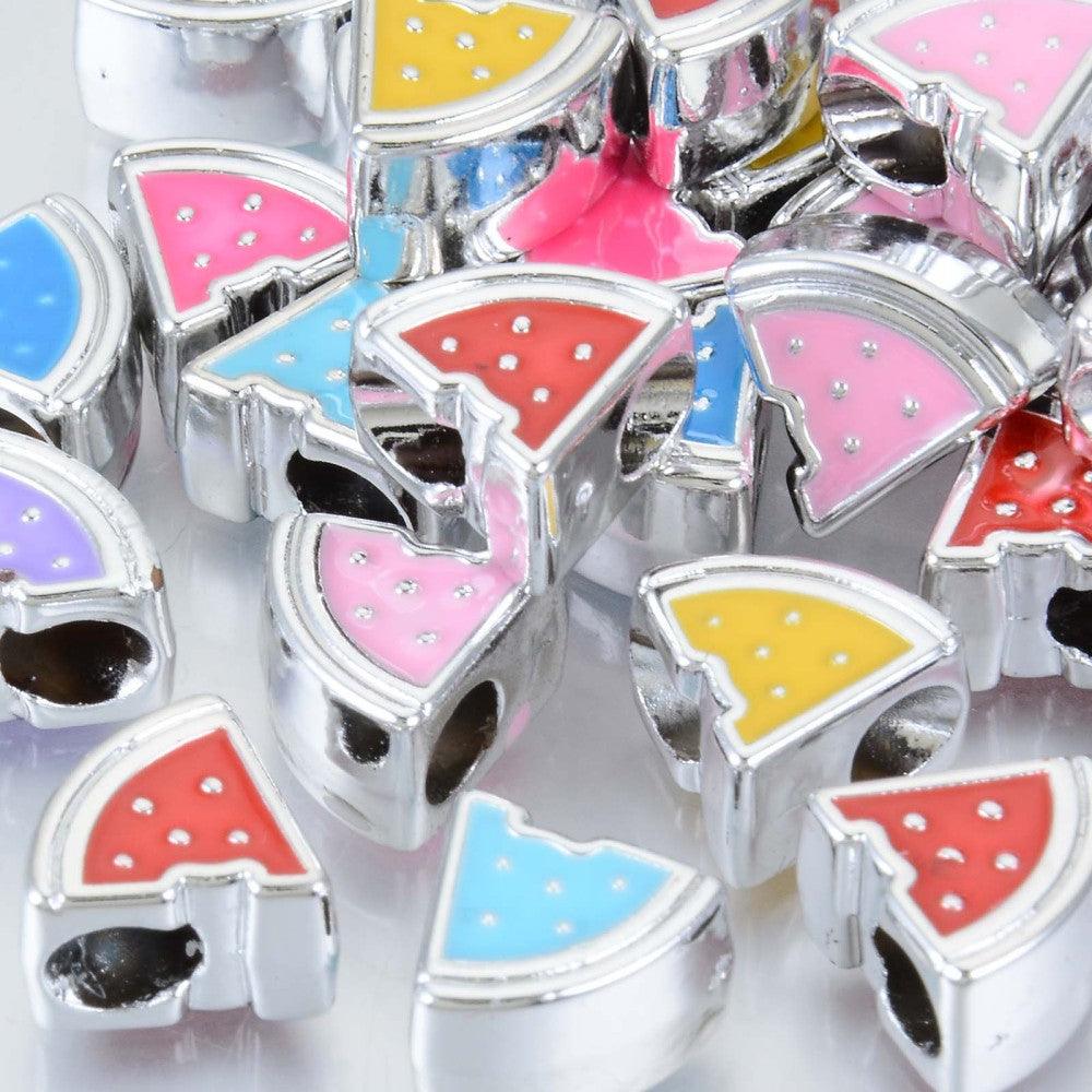 12x13x7mm, Acrylic Watermelon Big Hole Beads MultiColor - MultiColor / Acrylic / 20 Pcs