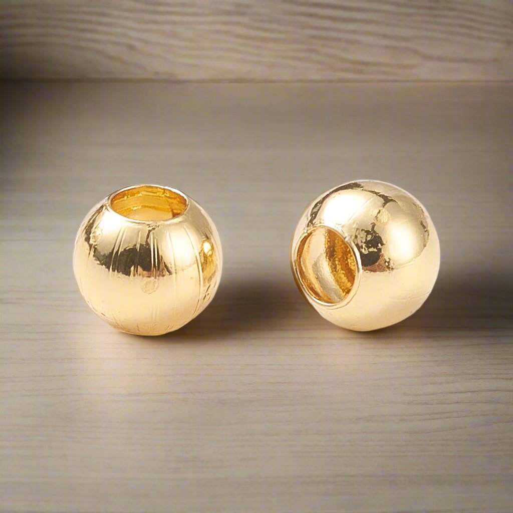 6mm Brass Round Beads Golden - Brass / Golden / 100 Pcs