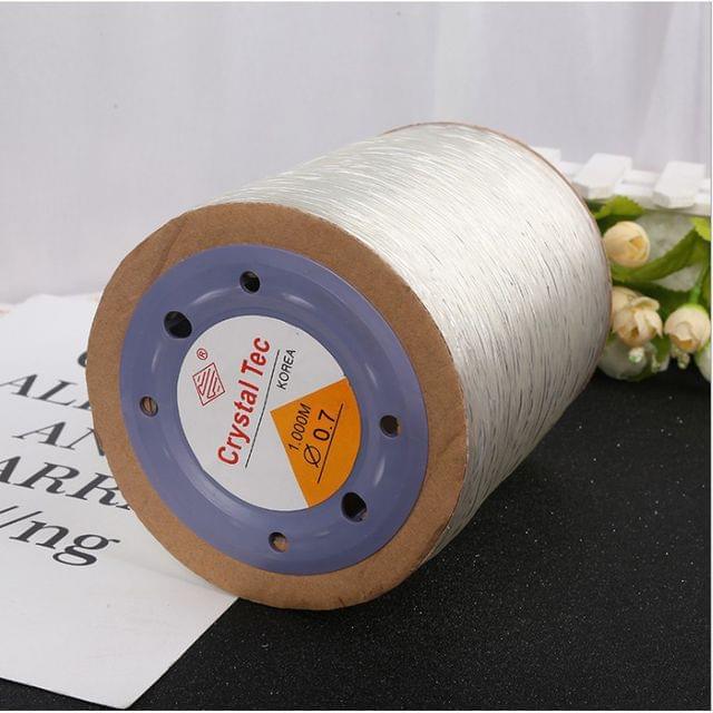1000 Mtrs Elastic Beading Cords - White / 0.5mm / 1 Pc