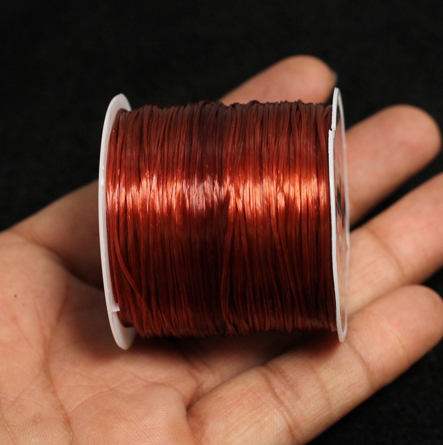 40 Mtr, 0.5mm Colored Flat Elastic Thread - Brown / Elastic / 1 pc