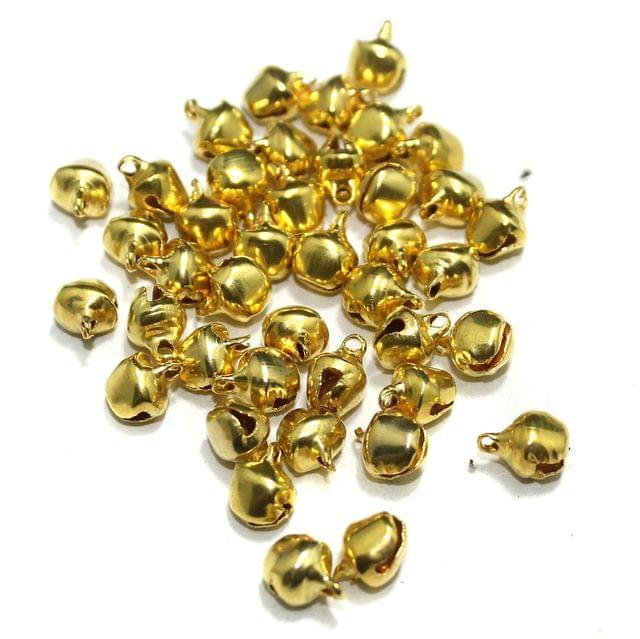 200 Pcs, 6mm Embellishments Jingle Bell Ghungroo Beads - Golden / 6mm / Iron