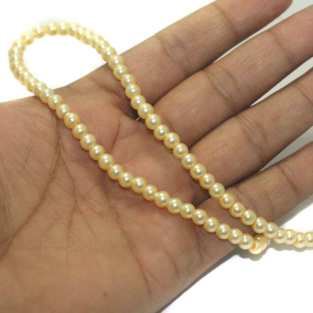 Glass Pearl Round Beads - Ivory / Round / 5mm