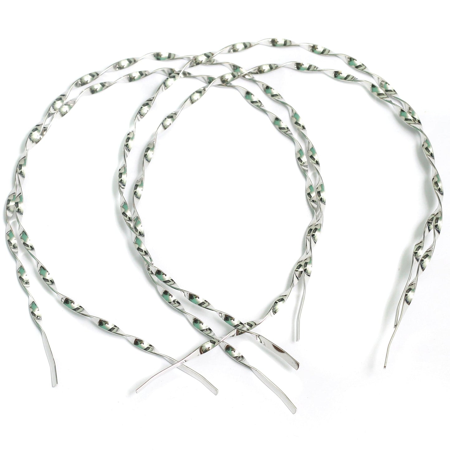 15 Inch Twisty Hairband Bases - Silver / 15 Inch