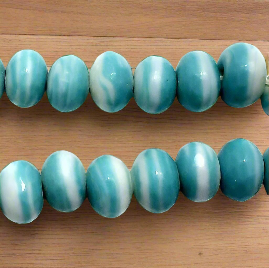 14x10mm Faceted Glass RONDELLE Beads - Sky Blue / Rondelle / 14mm