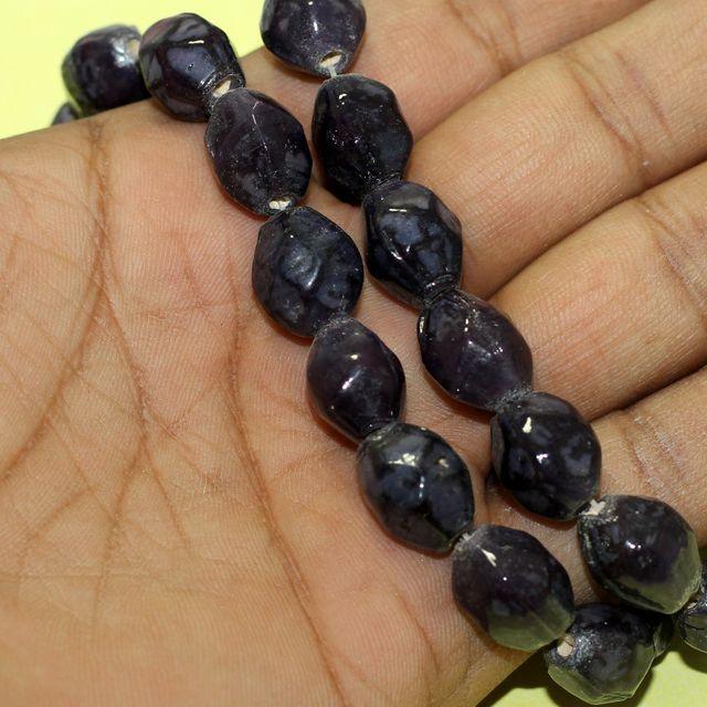 15x10mm Crystal Faceted Oval Beads Purple 1 String - Purple / 15mm / Oval