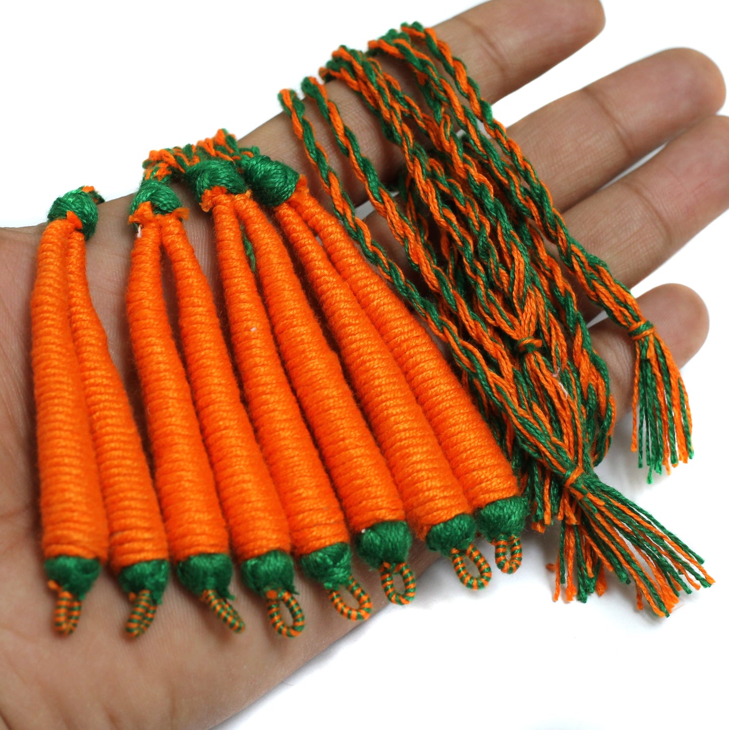 4 Pcs Orange Braided Thread Dori - Orange / Thread