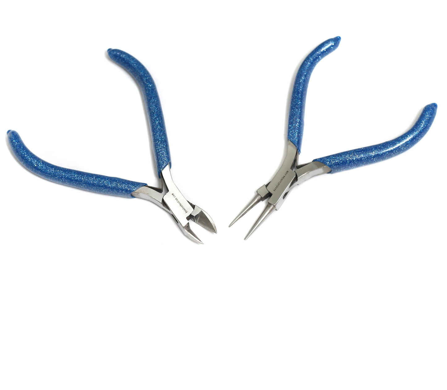 Jewellery Making Stainless Steel Pliers Tool, Pack Of 2 Pliers Combo - Blue