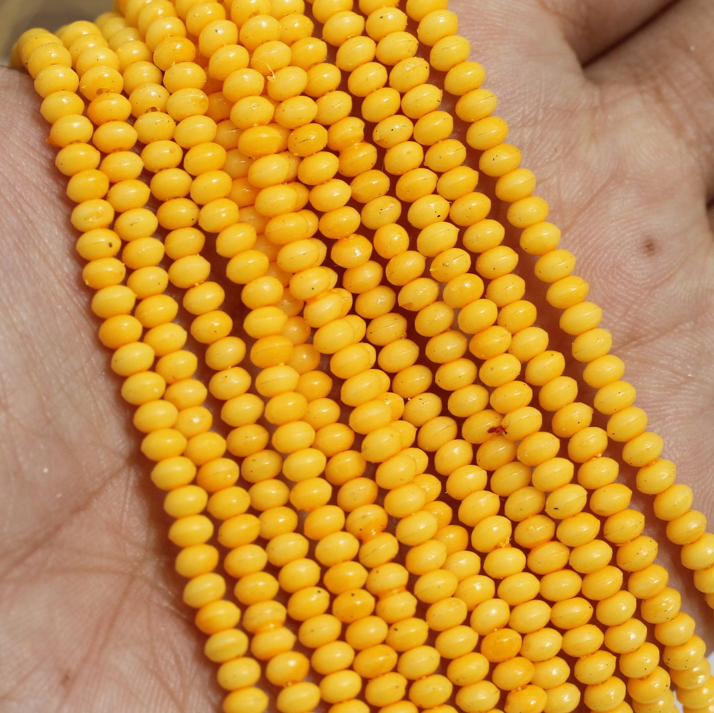 1140+ Pcs, 4x3mm Acrylic Rondelle Beads - Yellow / Acrylic / Rondelle
