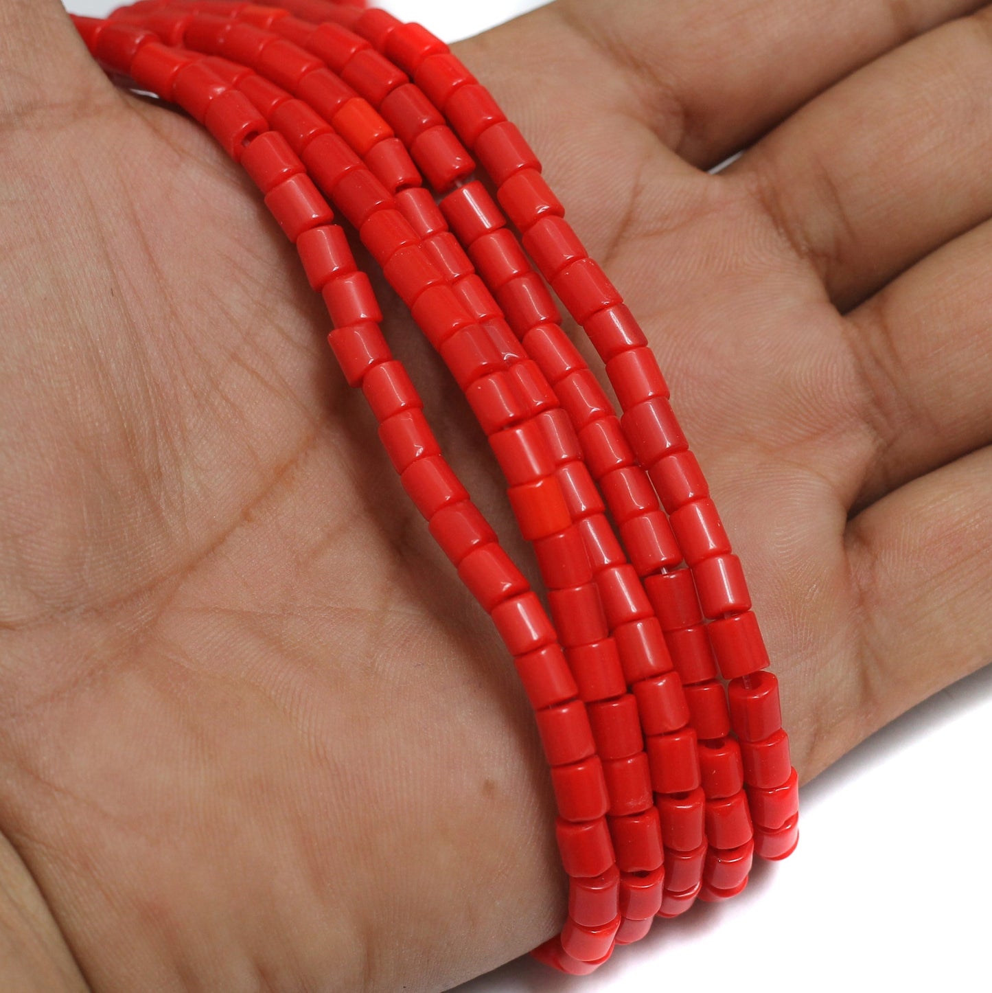 1 Strings Glass Tyre Beads Red 5x5mm - Red / Glass / Tyre