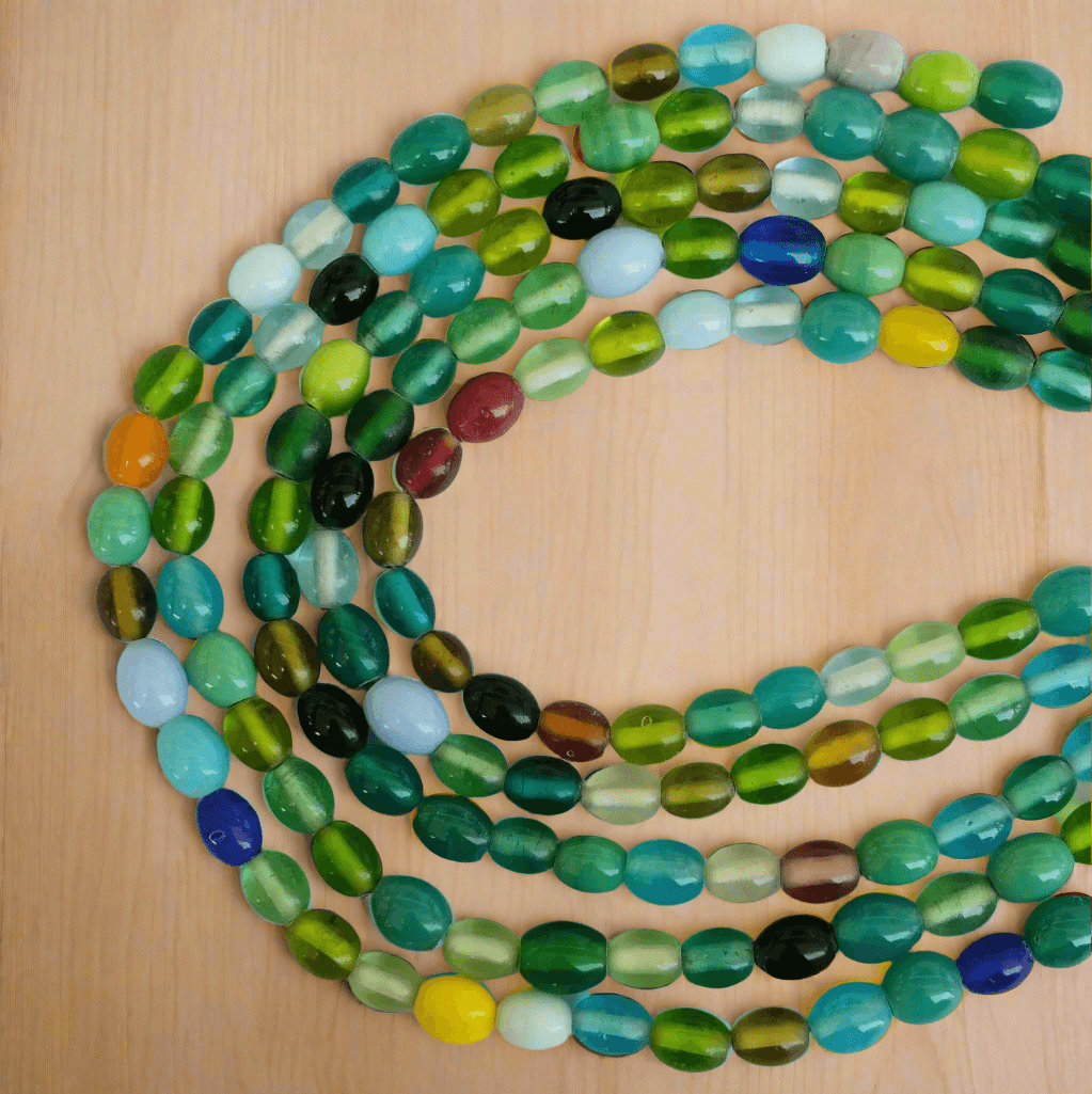 5 Strings, 10x8mm Oval Fire Polish Glass Beads - Glass / Oval / MultiColor