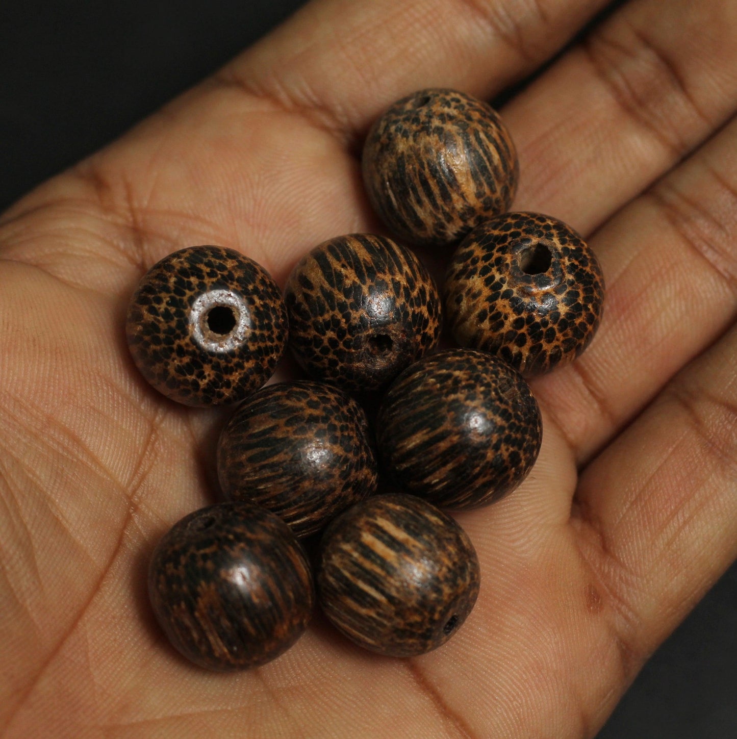 18mm Palm Color wooden Round Beads - 50 Pcs