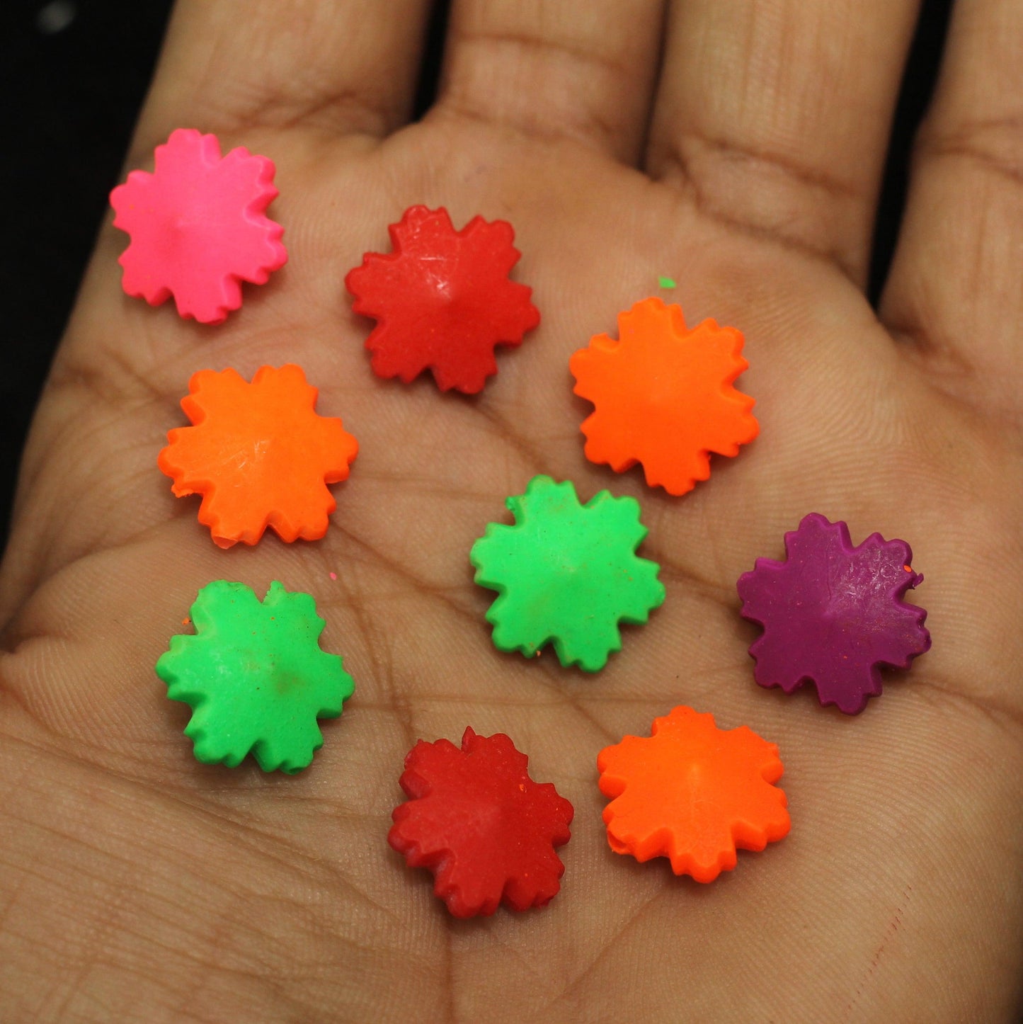 100 pcs 15X6mm Assorted Flower Acrylic Beads - MultiColor / Acrylic / 15mm