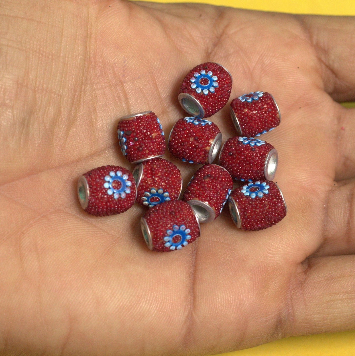 10 Pcs. Lac Oval Beads Red 10x8mm - Red / Lac / Oval
