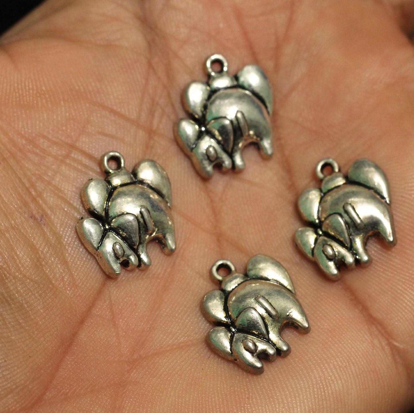 10 Pcs German Silver Pendants Charms 17x15 mm - Silver / German Silver / Figures