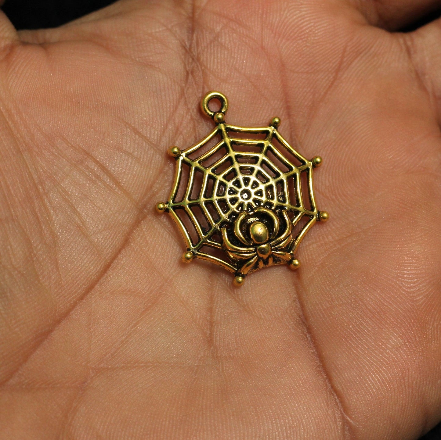 2 Pcs German Silver Golden Pendants 30x27 mm - Golden / German Silver