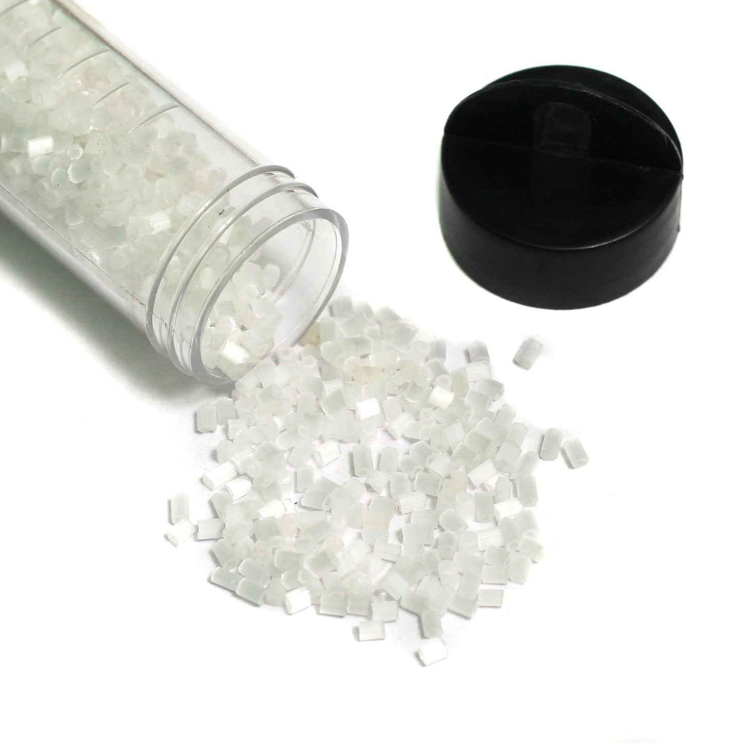 2800+, 13/0 White 2 Cut Glass Seed Beads - White / Glass / 2 Cut
