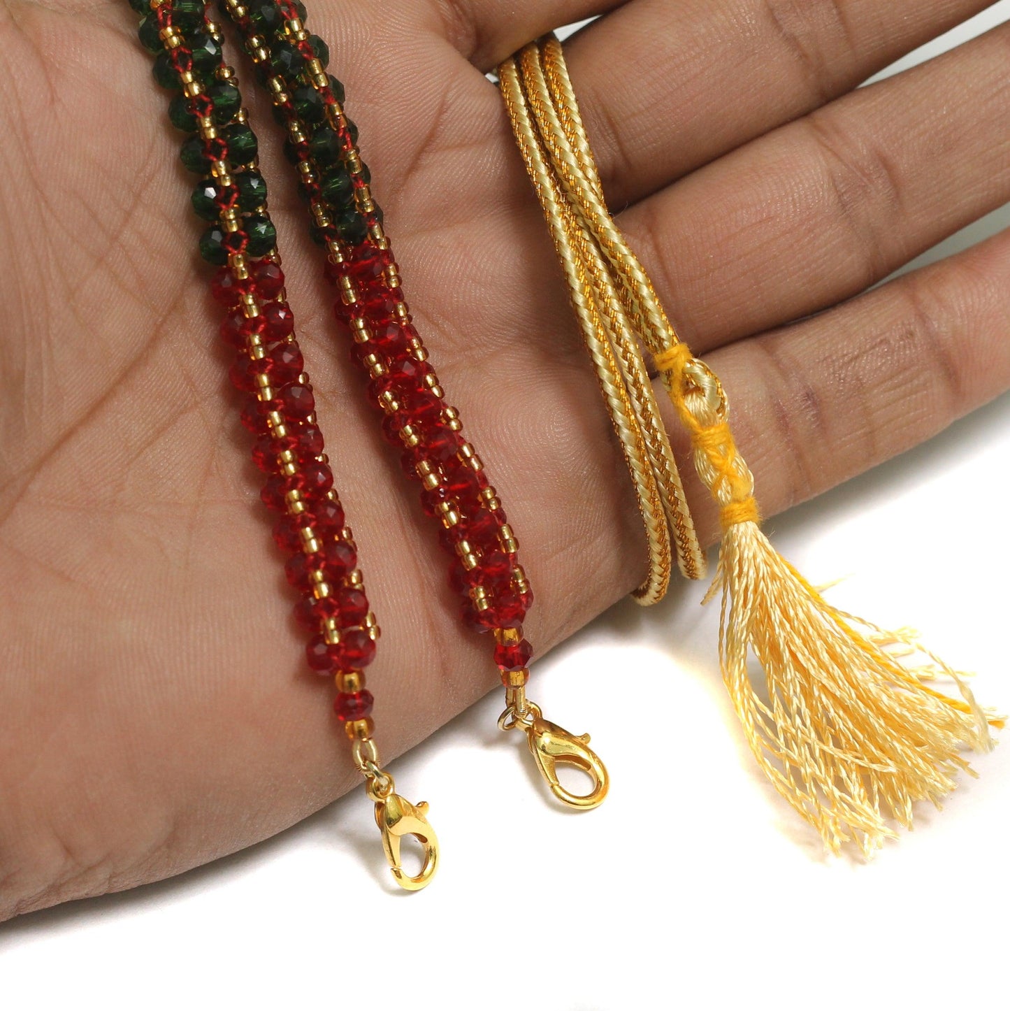 Glass Crystal Beads Pendant Dori - Glass / 1 Pc / Red