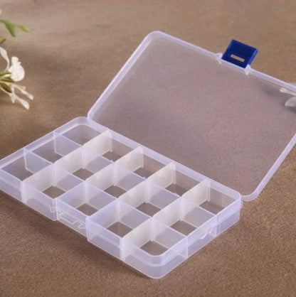 15 Cavity Rectangle Beads Storage Box 6.75x3.5x0.75 Inch - Acrylic / 5 Pcs / Arylic Box
