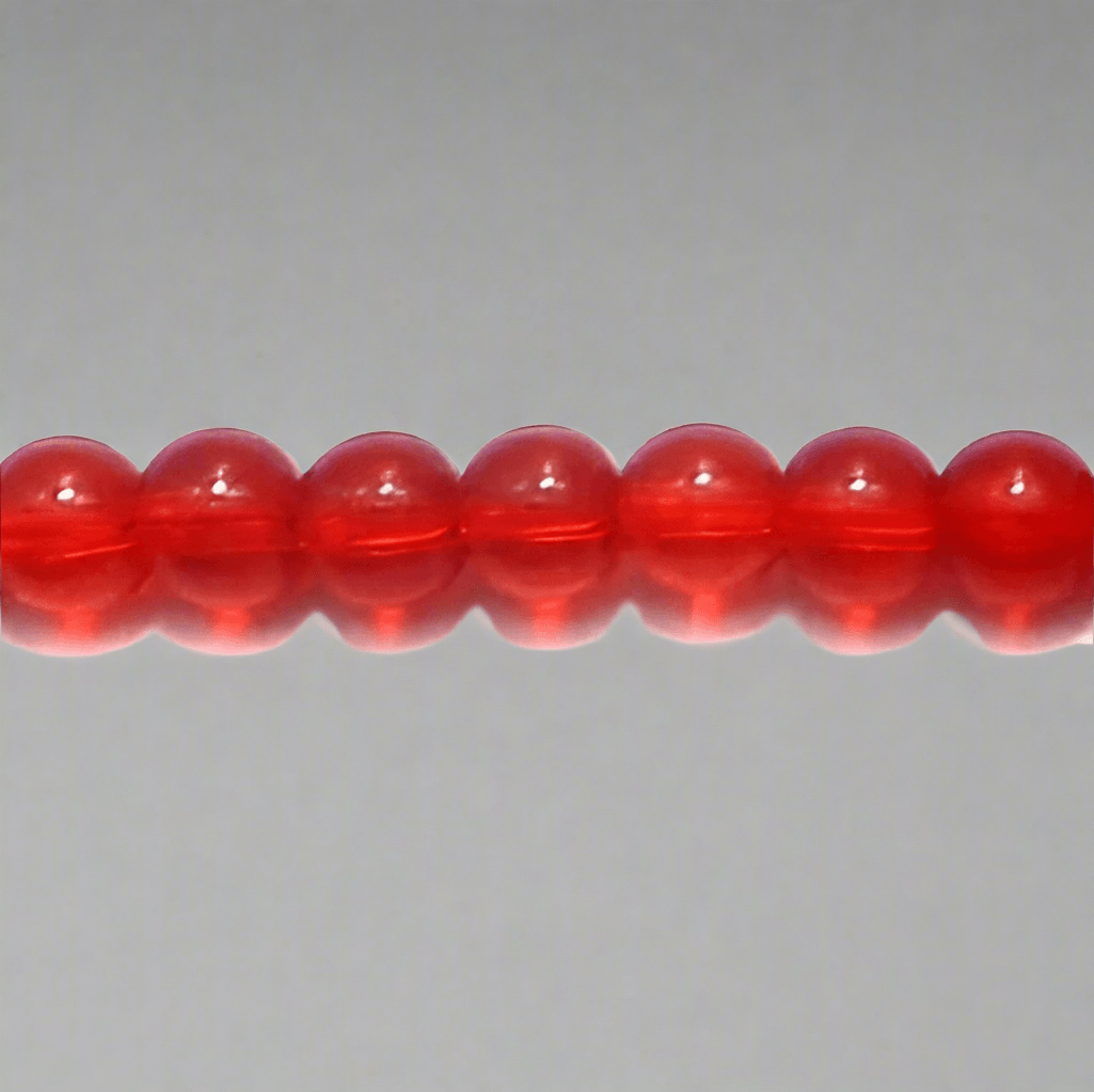 5 Strings Glass Round Beads Red 6 mm - Red / Glass / Round