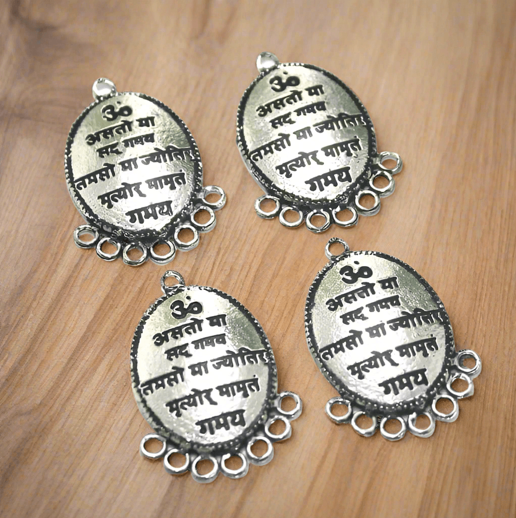 2 Pairs German Silver Earring Components - Silver / German Silver