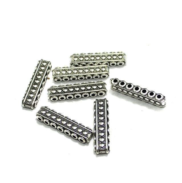 10 Pcs German Silver 7 Strings Connectors Silver 29x6mm - Silver / 29mm / German Silver