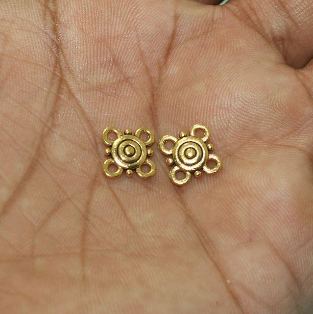9mm German Silver Connector Spacer Golden - Golden / 9mm / 20 Pcs