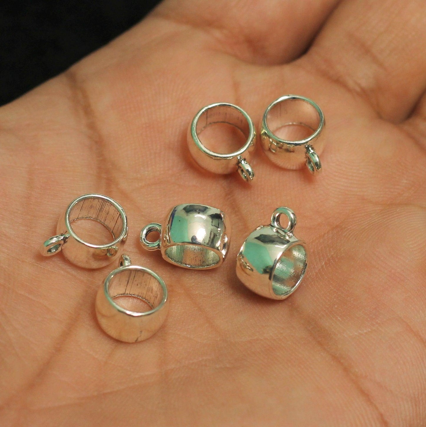 14x7mm German Silver Charms - Silver / German Silver / 10 Pcs