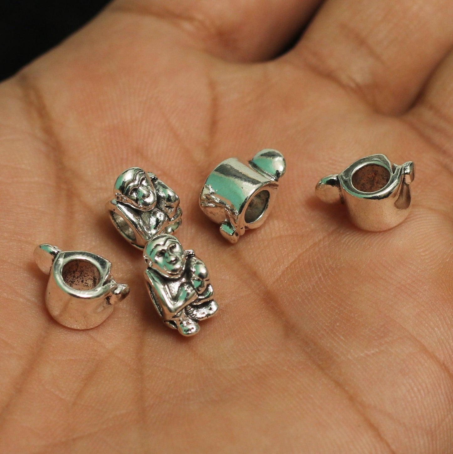 13x7mm German Silver Monkey Charms - Silver / German Silver / 10 Pcs