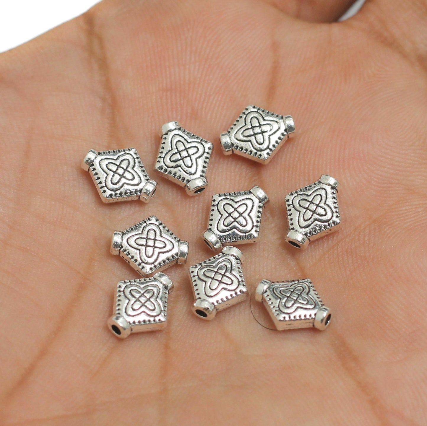 10x8mm, German Silver Beads - Silver / German Silver / 50g