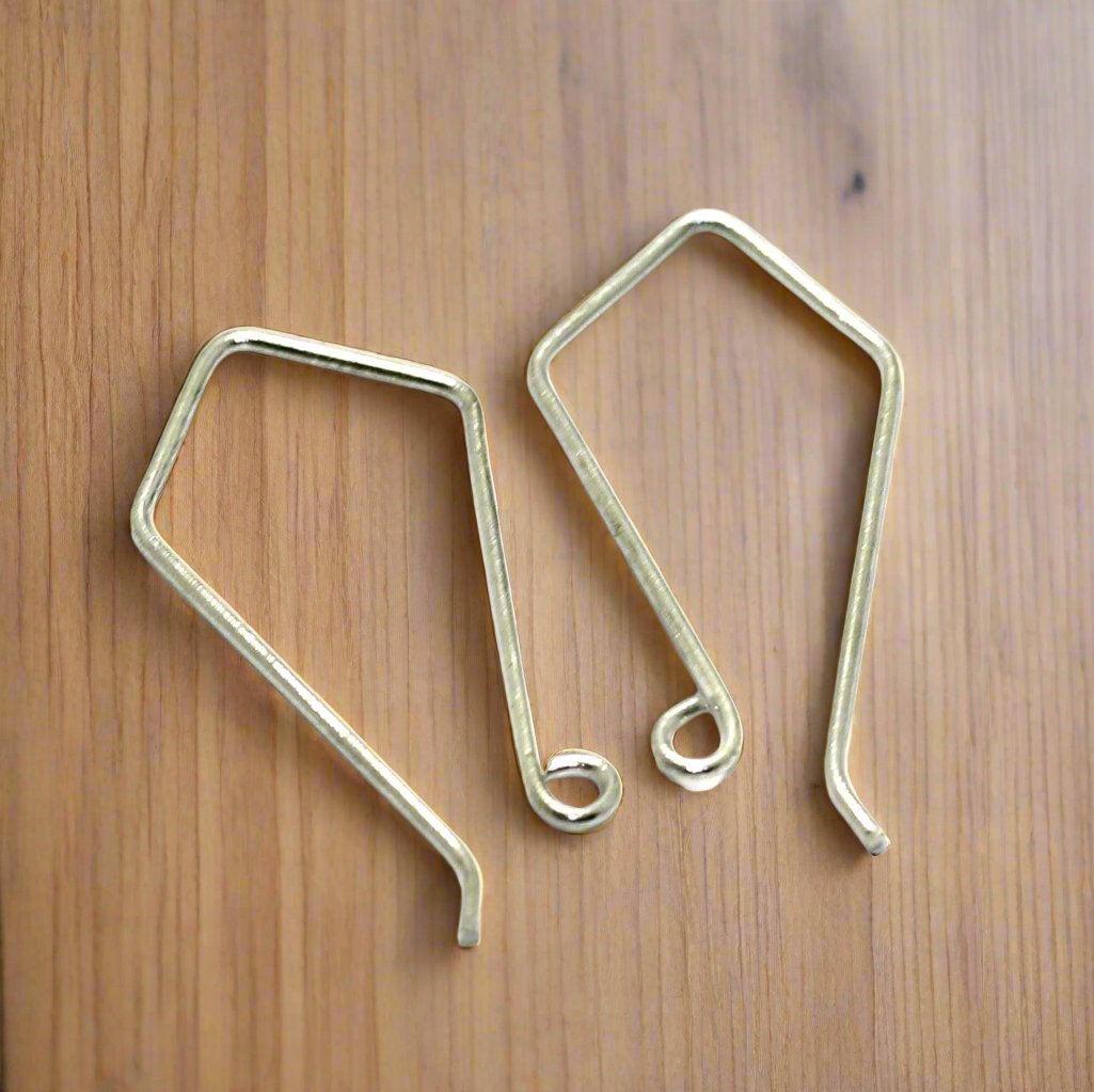 35x17mm Brass Earring Hooks - Silver / Brass / 2 Pair