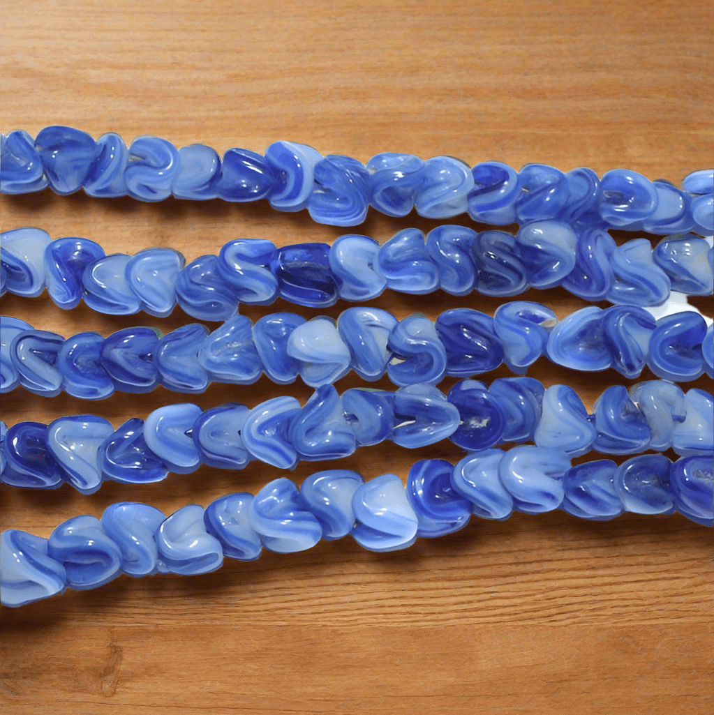 10mm Glass Beads Twisty - Blue / Glass / Twisty