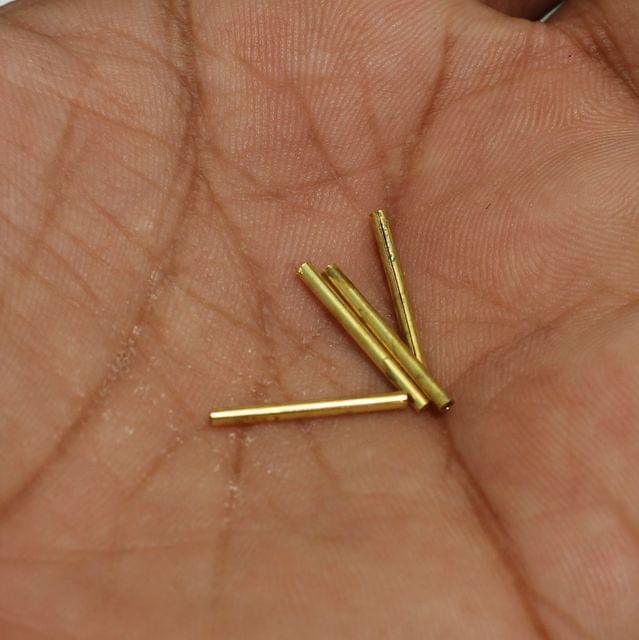 50 Pcs, 16x1mm Brass Tube Beads - Golden / 16mm