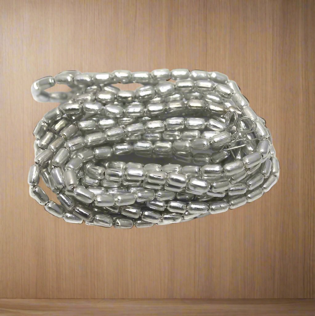 50 Gm Metal Hammered Round Tube Beads Silver 5x3 mm - Silver / Iron / Tube