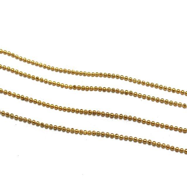 40 Mtrs Aluminium Ball Chain Golden 1.5mm - Golden / 1.5mm / Aluminium